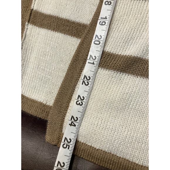 Brochu Walker Open Front Sweater Womens One Size Knit Brown Cream Luxury - Picture 14 of 15